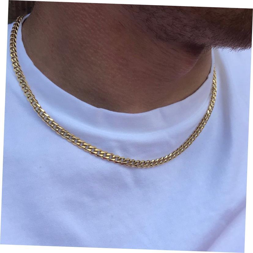 less Steel Figaro Cuban Chain Necklace For Men Women Jewelry