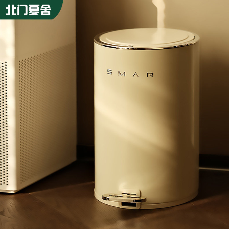 12L脚踩开盖高颜值圆形垃圾桶图片