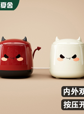 桌面垃圾桶高颜值带盖迷你可爱轻奢高档儿童按压家用2025新款小号