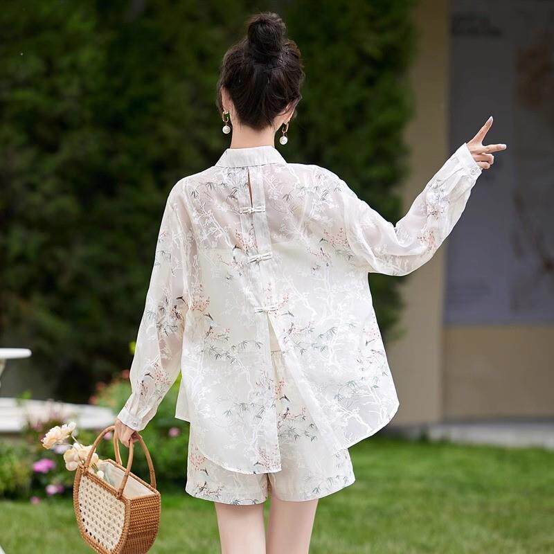 BLLOUKE新中式短裤套装女2025夏新款小个子欧货休闲小清新显瘦防