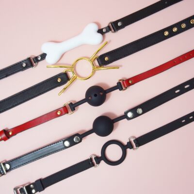 硅胶堵嘴球口水球配饰道具项圈脖环可调节刻字