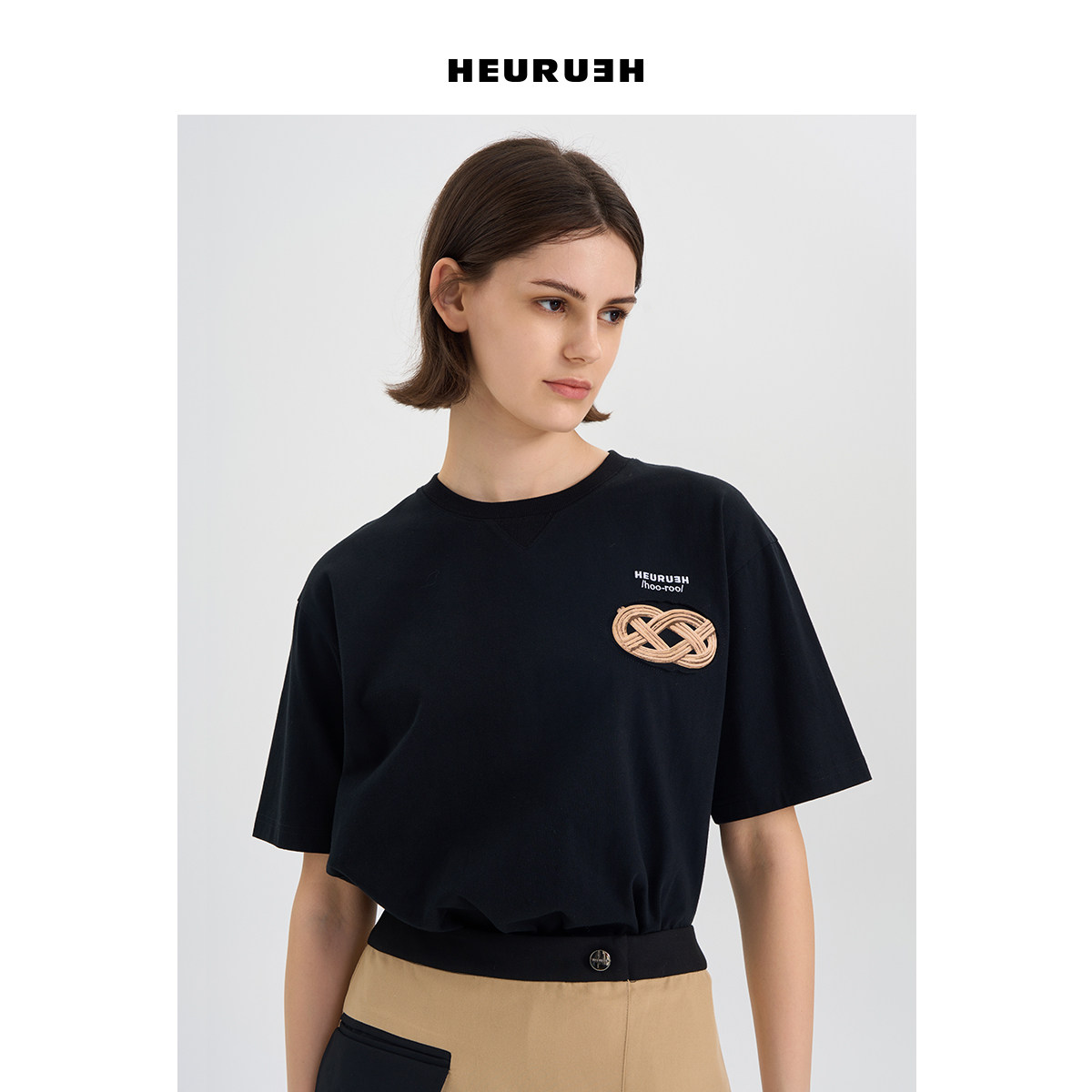 中性男友T恤印花刺绣宽松短袖