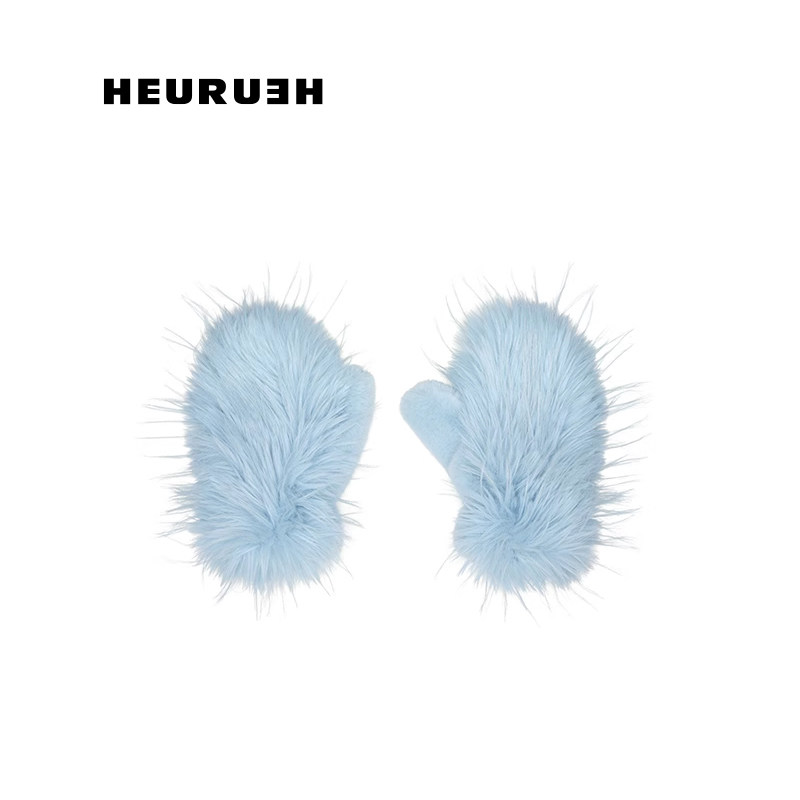 Heurueh男女同款毛绒连指手套