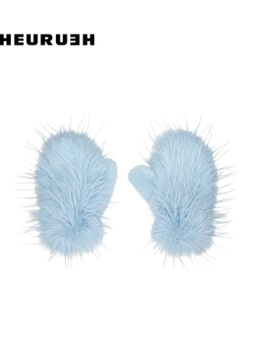 HEURUEH COZY 手套 时尚潮流保暖手套 毛茸茸冬季送女友