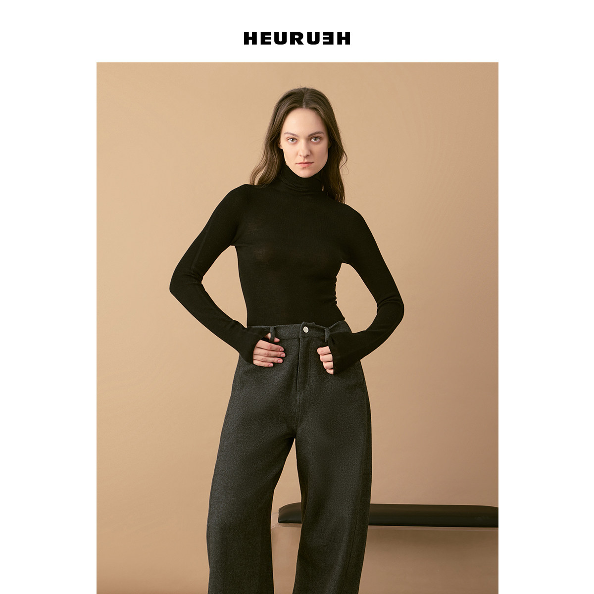 100美利奴羊毛高领打底衫