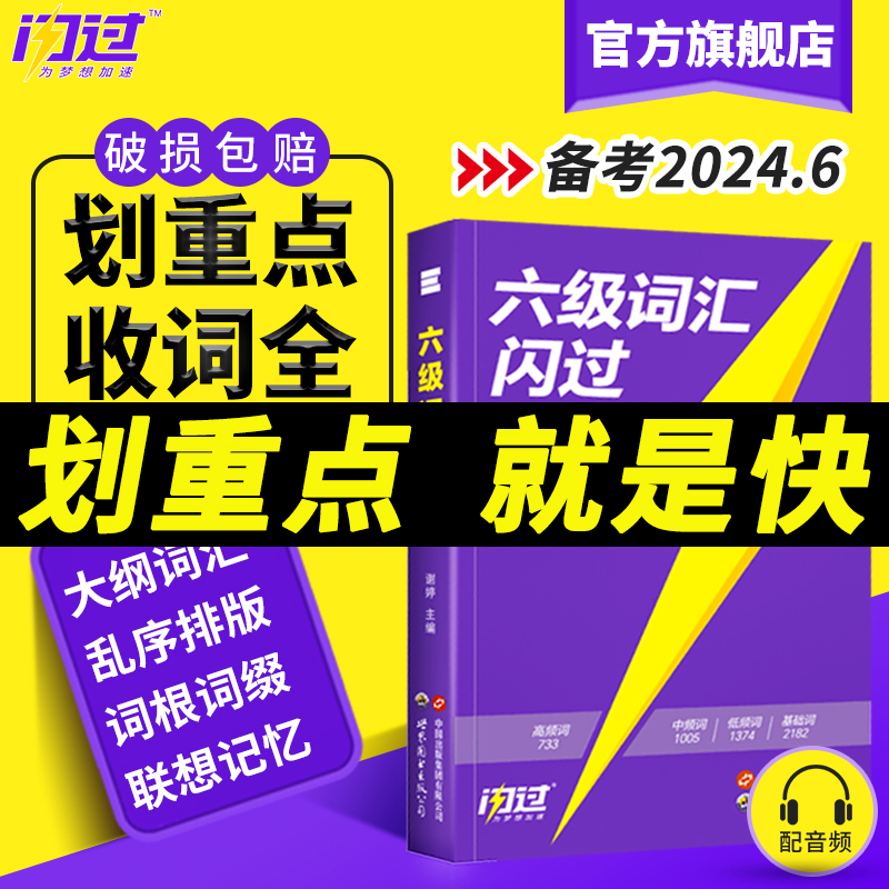 新备考2024.6】六级词汇闪过乱序版大学英语六级高频词单词本专项训练词根词缀记忆法便携版大学英语考研词汇闪过巨微英语旗舰店 书籍/杂志/报纸 英语四六级 原图主图