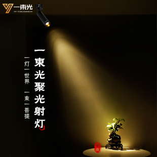 一束光聚光射灯小角度3度15度光束角覆古茶室吧台可调led轨道明装