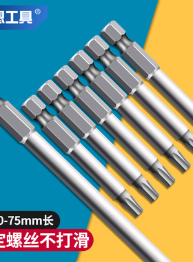 风批电动梅花米型头50-75长气动六角柄螺丝刀扳手批头套装T6-T50