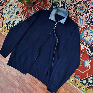 Gangzy高支数通勤百搭休闲针织立体剪裁双拉链开衫外套 男女同款