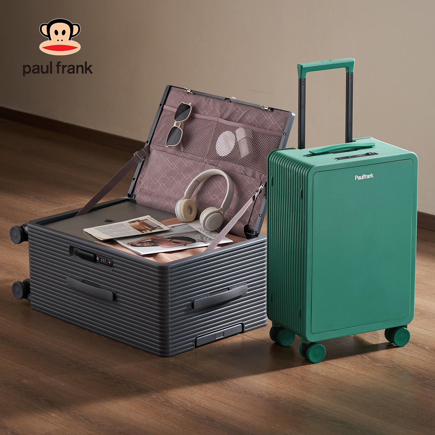 大嘴猴前开口行李箱新款大容量登机箱结实耐用拉杆箱旅行箱皮箱子,箱包皮具/热销女包/男包,旅行箱,淘宝优惠券,粉丝福利购,淘宝优惠卷