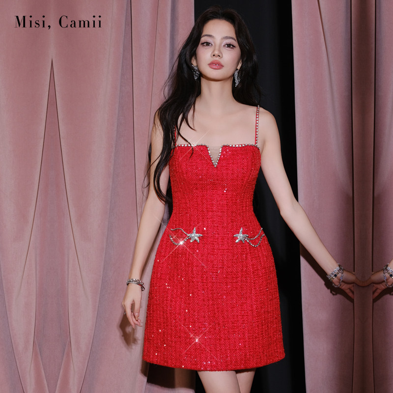 Misi.Camii名媛小香风钻饰连衣裙