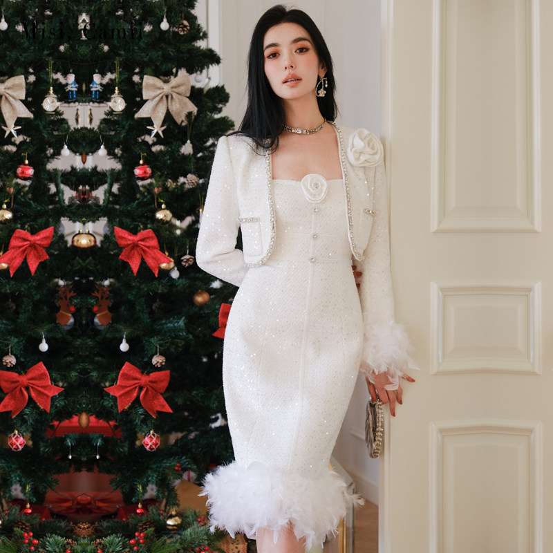 Misi,Camii短款名媛立体花外套