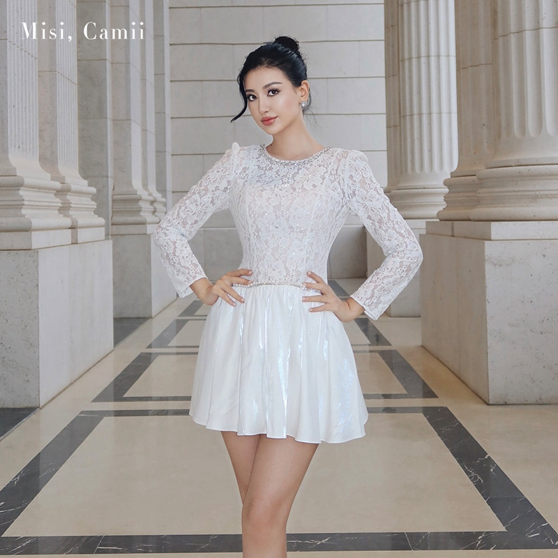 Misi.Camii2025秋冬新款女装名媛风珠片蕾丝拼接连衣裙性感时尚,女装/女士精品,连衣裙,淘宝优惠券,粉丝福利购,淘宝优惠卷