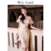 Camii绣花镂空设计感高端晚会名媛小礼服连衣裙 Misi 谢娜同款