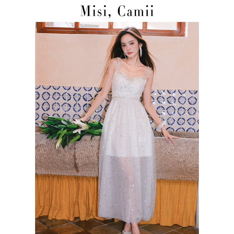 Misi,Camii甜美A字裙镶钻