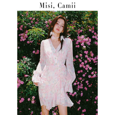 Misi,Camii花边长袖立体玫瑰