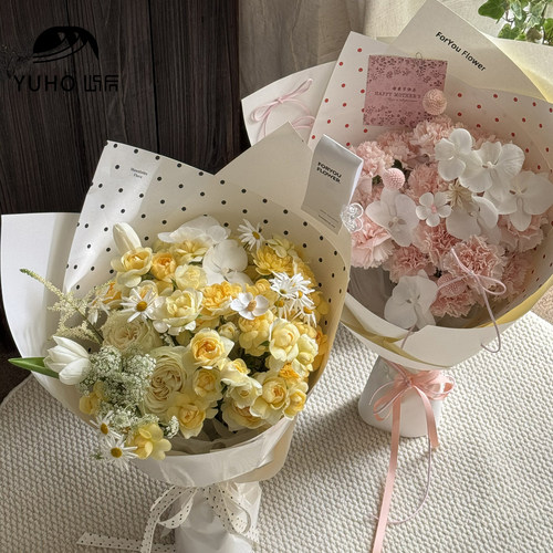 屿后 【母亲节&520】波点系列包花纸鲜花花束韩式包装纸diy材料