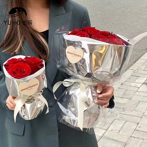 屿后镜面艺术纸搭配材料鲜花