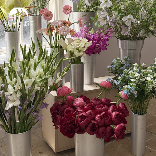 YUHO屿后醒花桶养花桶铝制花桶