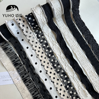 YUHO屿后3.8cm黑白系丝带