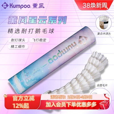 薰风鹅毛星云羽毛球稳定耐打飞行