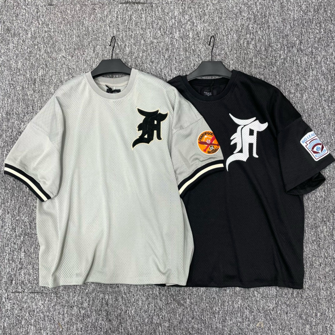 顶勋章网眼短袖fog第五季主线网眼徽章短袖比伯同款宽松男t恤潮