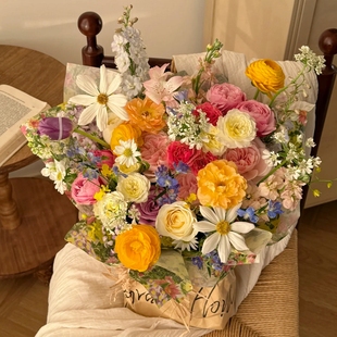 多巴胺油画风香皂永生花束礼物生日礼物女生跨年元 旦送女友圣诞节