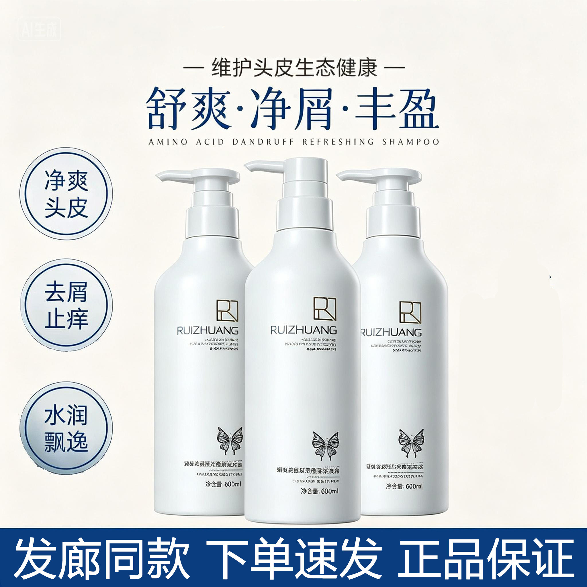 瑞妆蝶变无硅控油蓬松洗发水