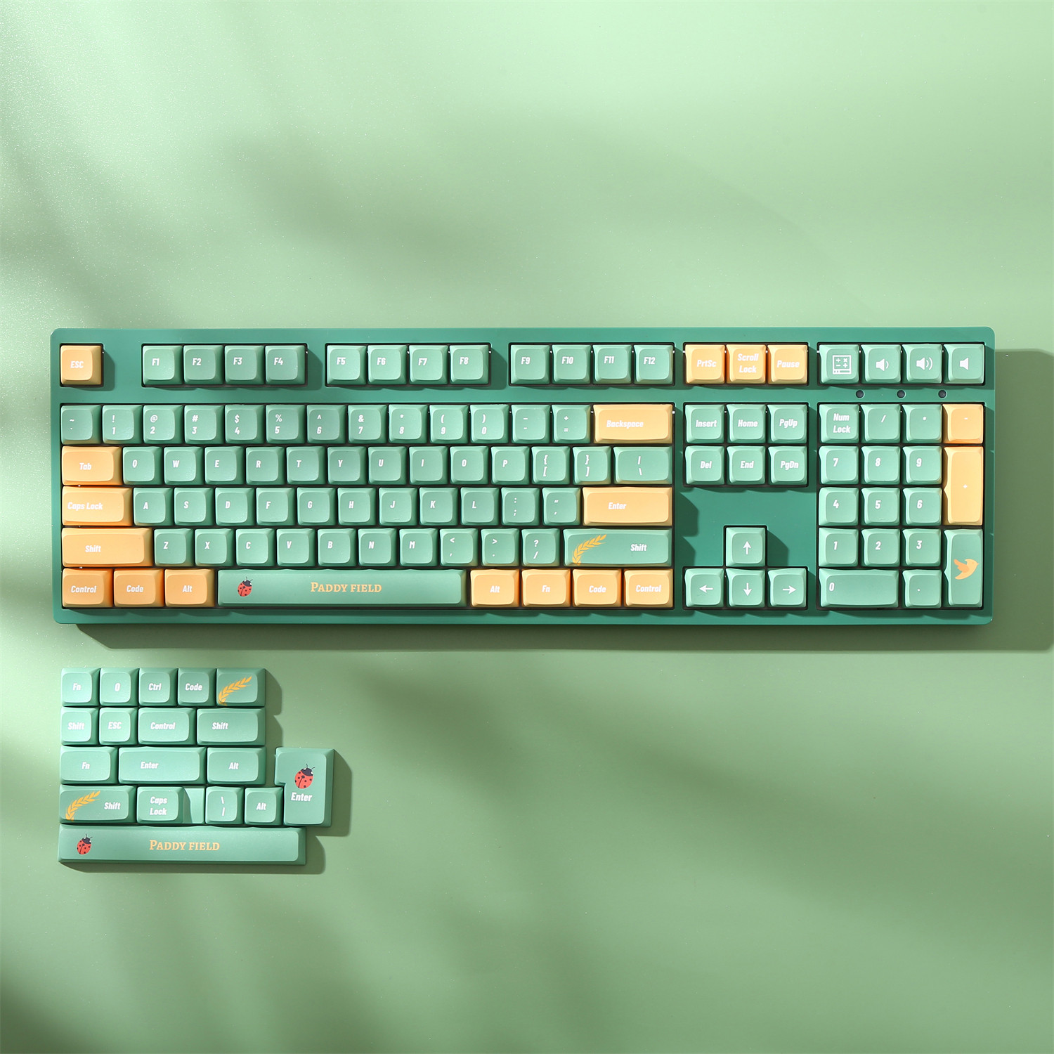 104 23 pbt五面热升华xda机械键盘键帽兼容ansi iso 夏日稻香