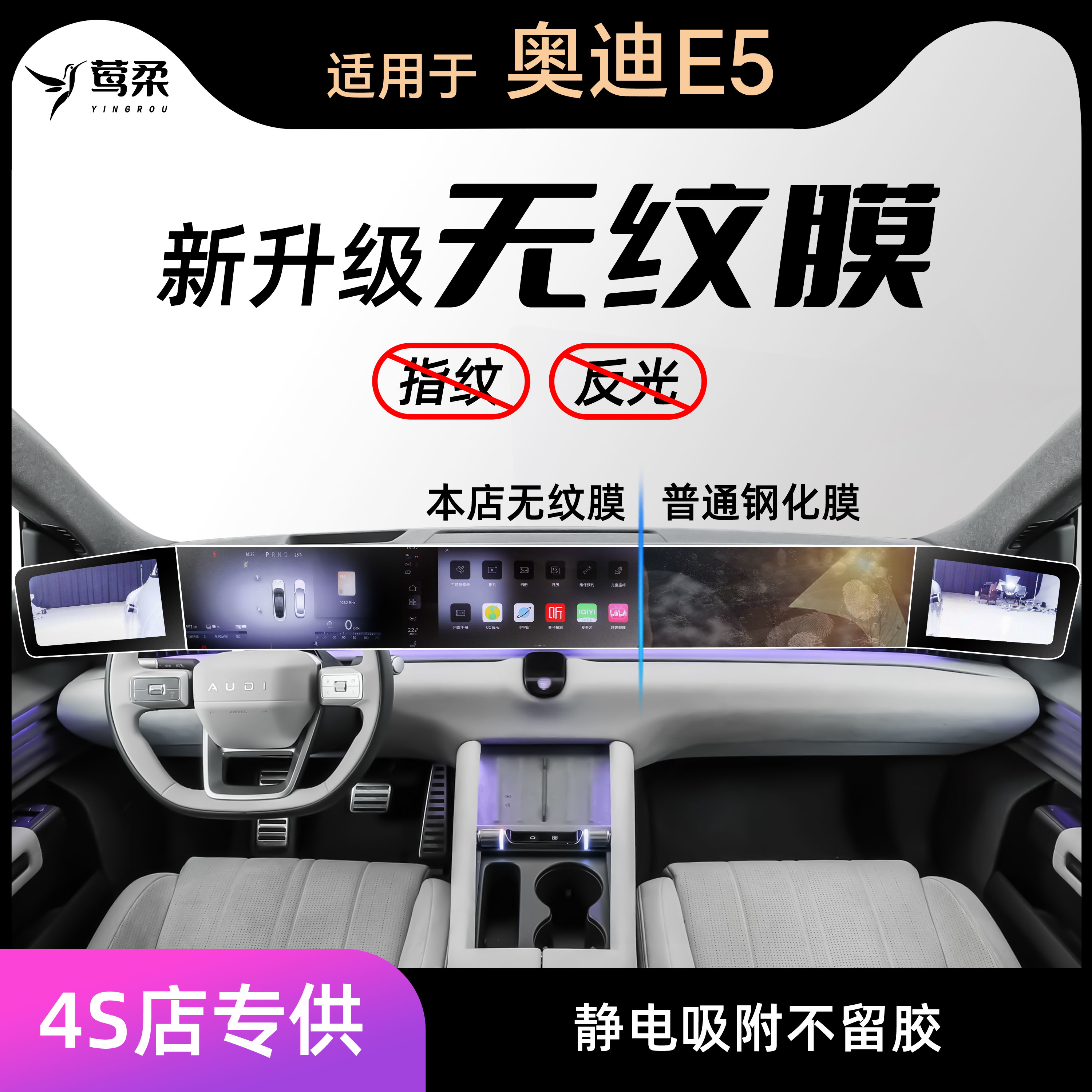 奥迪E5[莺柔0指纹]屏幕钢化膜