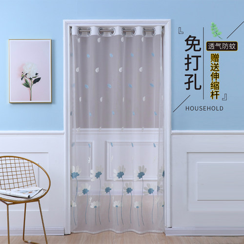 简约免打孔安装春夏季北欧风门帘