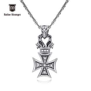 NATIVE STRANGER立体十字项链925银