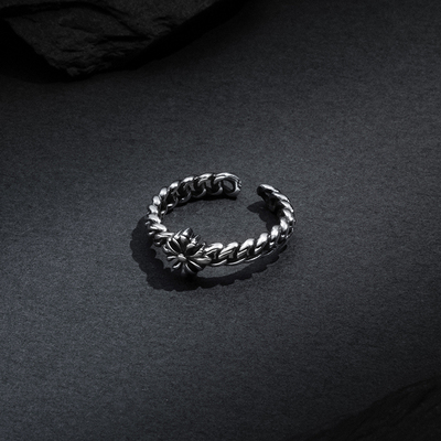 NATIVE STRANGER十字花链条戒指925银