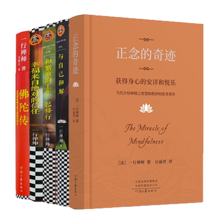 一行禅师文集全五册   新版正念的奇迹+与自己和解+和繁重的工作一起修行+幸福来自绝对的信任+佛陀传 平和喜乐地成就事业