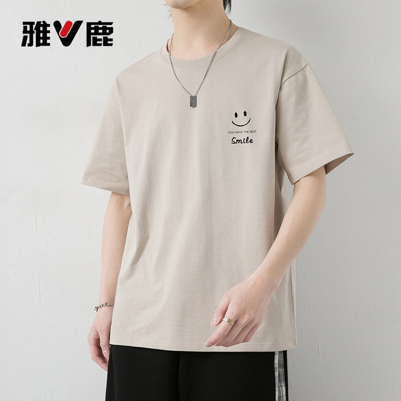 雅鹿男士纯棉短袖T恤夏季图片