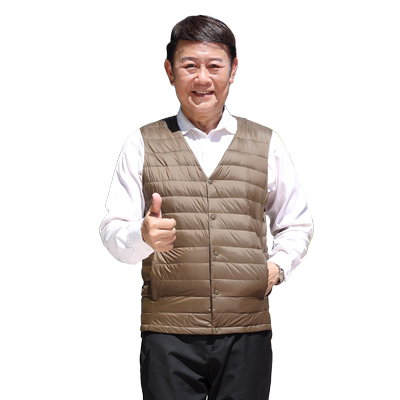 雅鹿中老年羽绒马甲男冬季轻便内胆背心坎肩爸爸贴身轻薄羽绒服男
