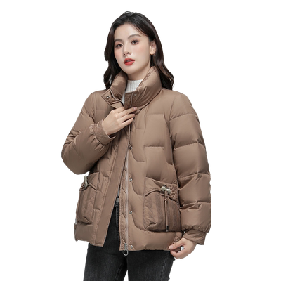 雅鹿短款立领羽绒服女