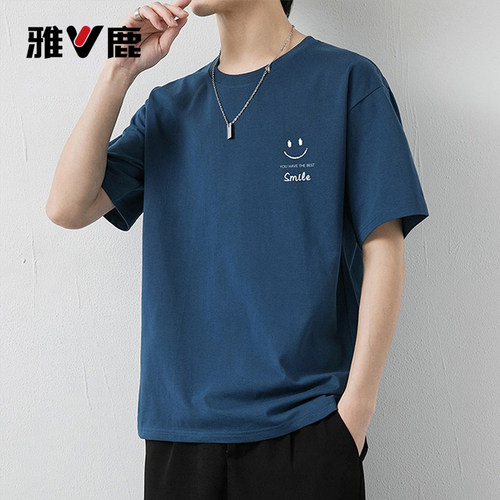雅鹿短袖t恤男夏季百搭高级感