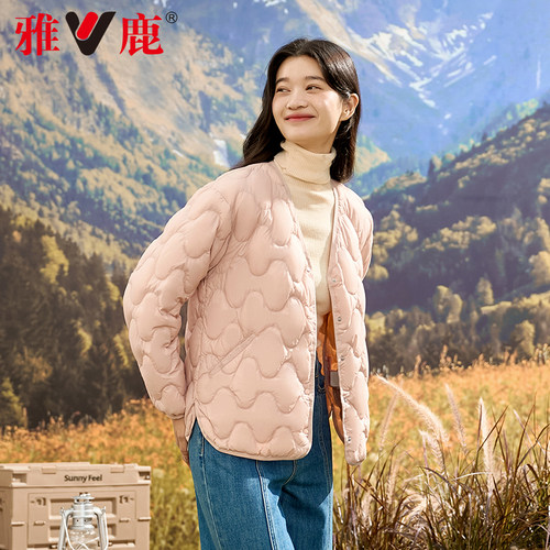 轻薄款短款雅鹿羽绒内胆