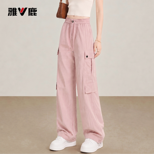 雅鹿速干冰丝工装休闲裤女运动裤