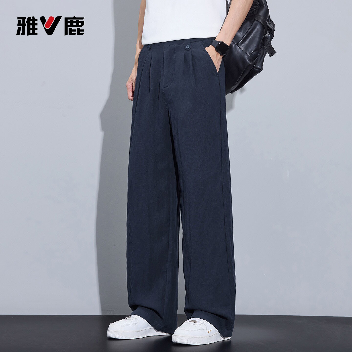 雅鹿亚麻天丝休闲裤男夏季图片