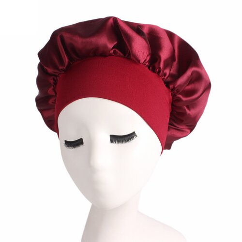 小众高货AdjuStABLe SoLid SAtin Bonnet HAir StyLing CAp Long