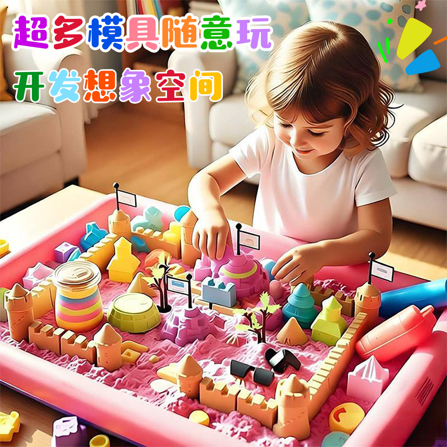 安全无毒太空沙不粘手彩色魔力粘土托盘模型补充装幼童益智玩具,玩具/童车/益智/积木/模型,儿童桌面游戏类,淘宝优惠券,粉丝福利购,淘宝优惠卷