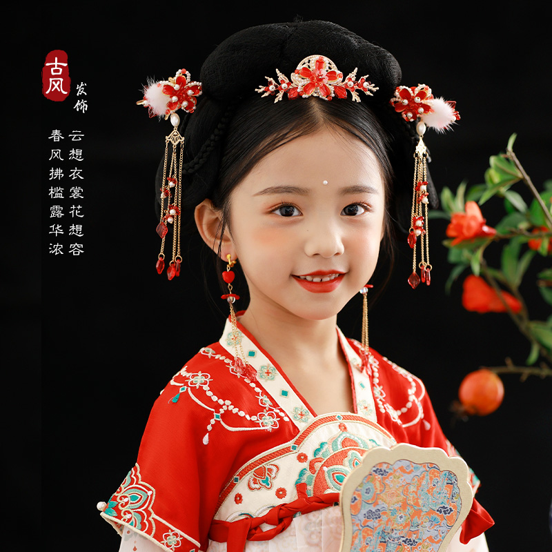 汉服头饰儿童女超仙古风发簪国风