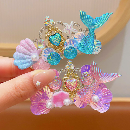 公主头饰儿童皇冠插梳小女孩贝壳