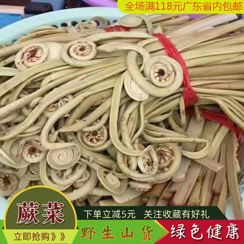 新鲜野生山蕨菜梅州客家农家采摘厥菜拳头龙爪菜赤蕨 已煮泡500克