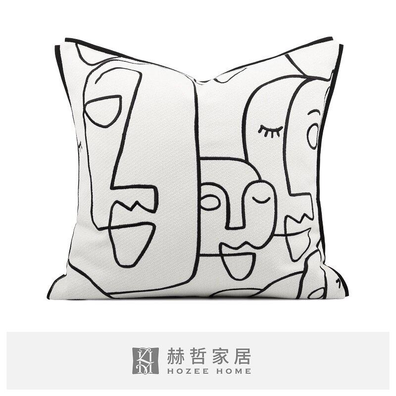 北欧ins轻奢风样板间抱枕套现代沙发客厅样板房床头定制靠腰枕垫