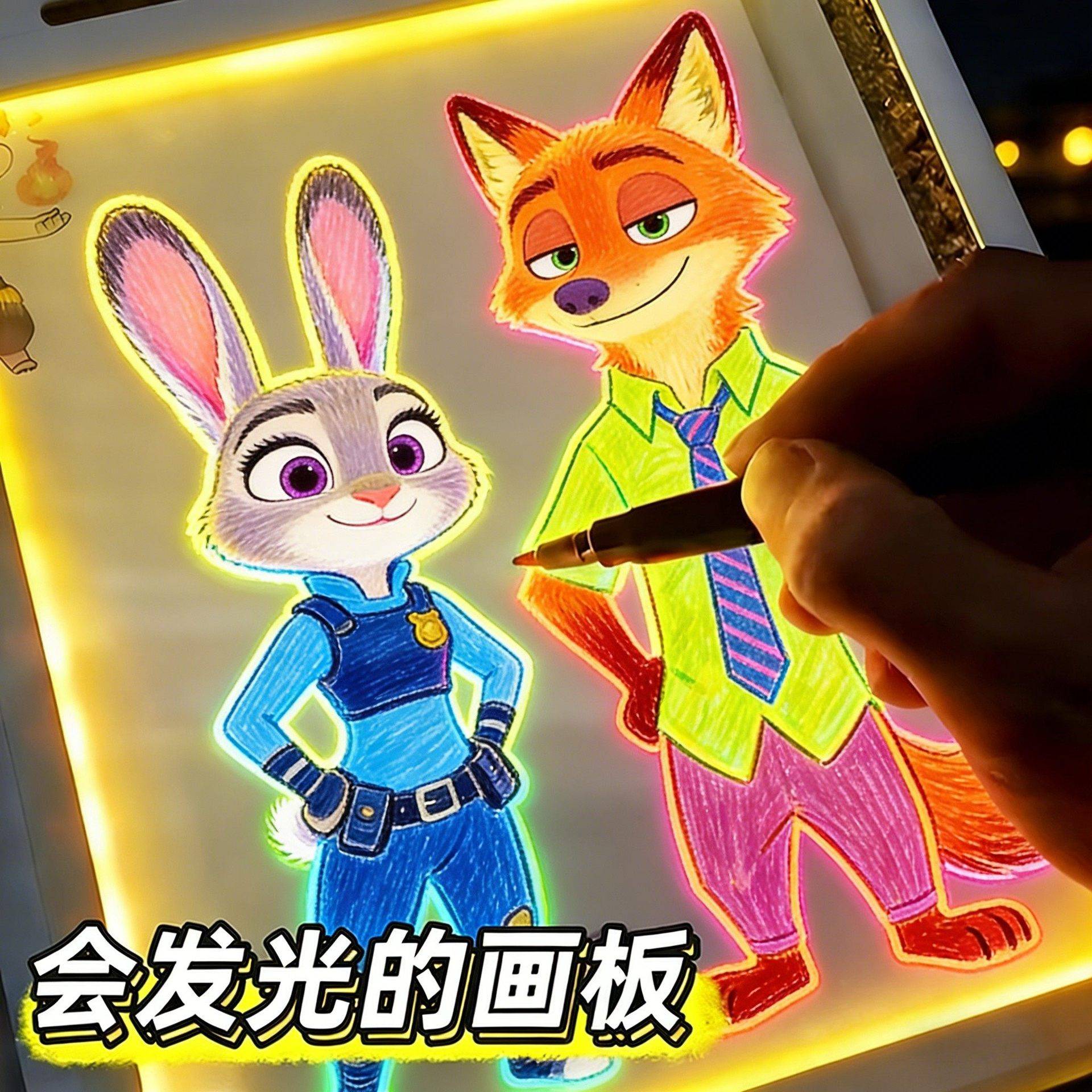会发光画板儿童玩具宝宝涂鸦画画手绘LED荧光亚克力护眼新年礼物