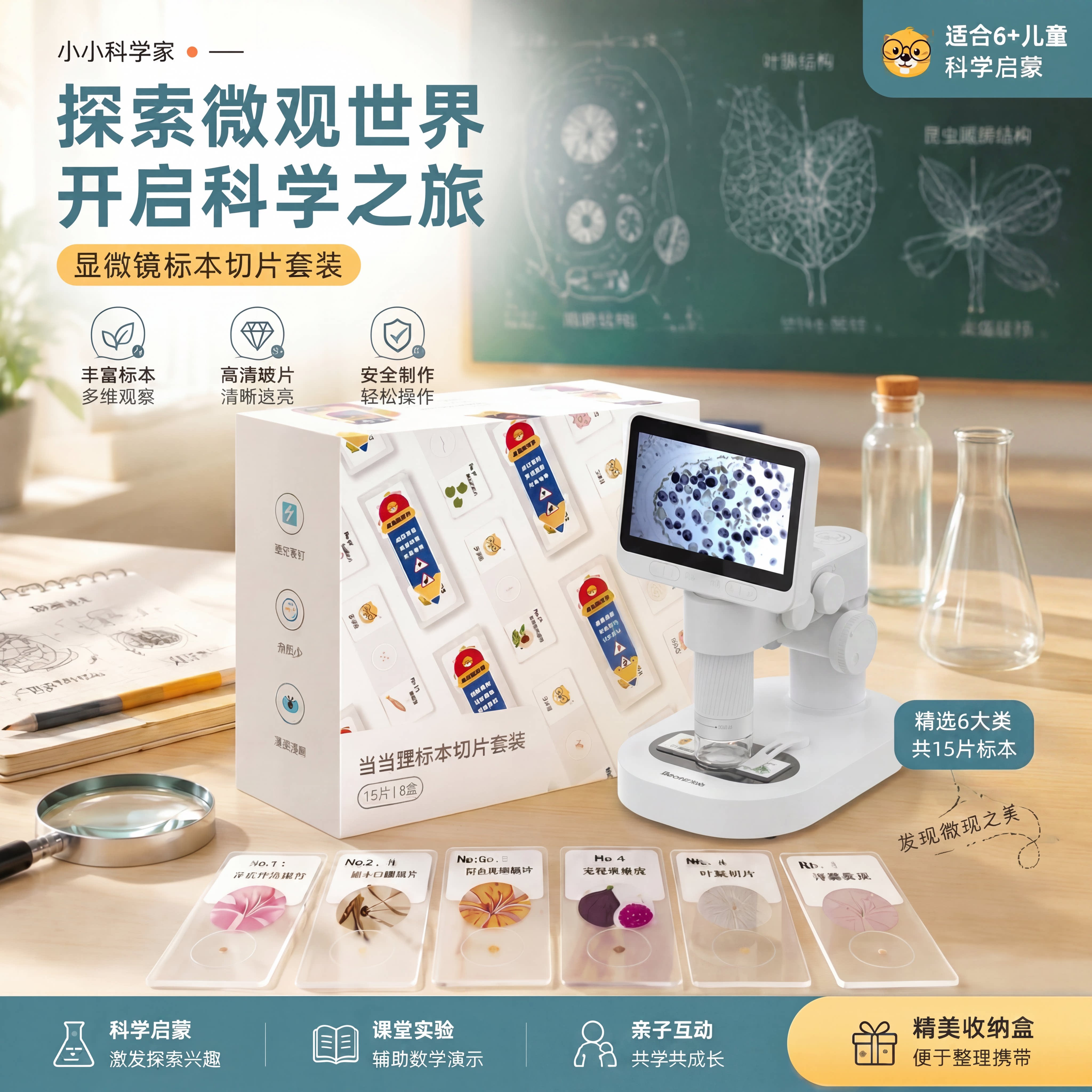 当当狸显微镜标本15片