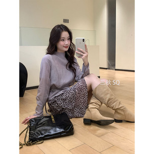 2026新款半高领排扣系带衬衫女韩式温柔气质简约轻奢设计感小衫